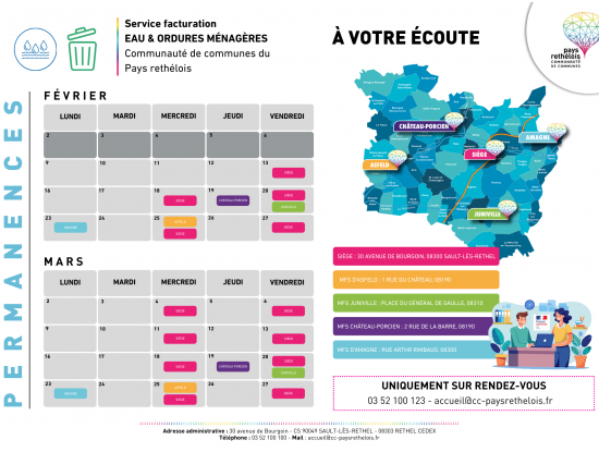 Nouveauté ! Permanences facturation pour l'eau et les ordures ménagères