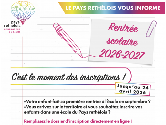 Lancement des inscriptions scolaires pour la rentrée 2026-2027 !