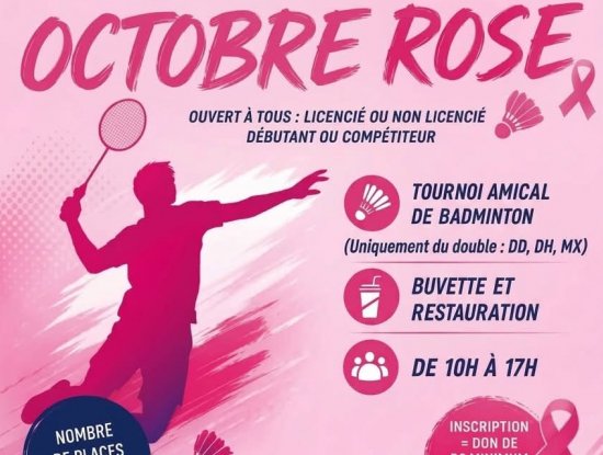 TOURNOI DE BADMINTON / Octobre Rose