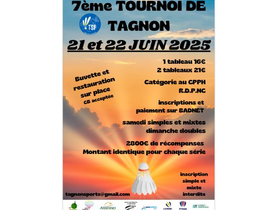 7ème Tournoi de Tagnon - Badminton