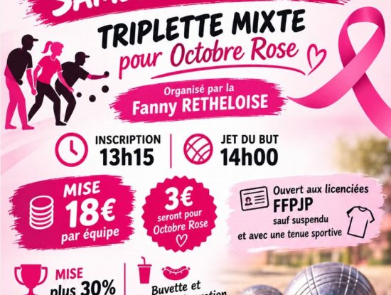 Concours de pétanque Triplette Mixte à Rethel